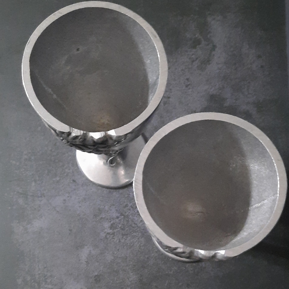 Decorative Grape Goblet Set - Silver Finish - Picture 7 of 7